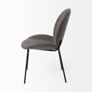 Mercana Inala Modern Dining Chair - Sleek White Upholstery and Sturdy Black Frame for Timeless Elegance Gray Fabric | Black Metal 69305