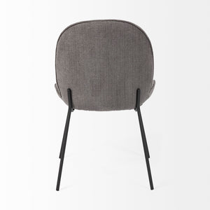 Mercana Inala Modern Dining Chair - Sleek White Upholstery and Sturdy Black Frame for Timeless Elegance Gray Fabric | Black Metal 69305