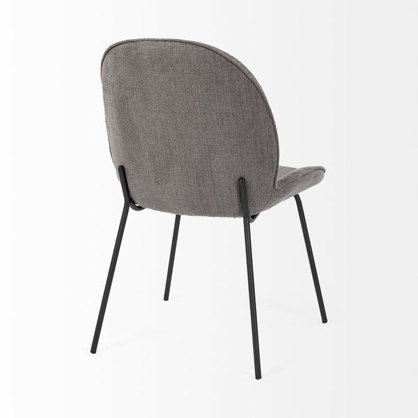 Mercana Inala Modern Dining Chair - Sleek White Upholstery and Sturdy Black Frame for Timeless Elegance Gray Fabric | Black Metal 69305