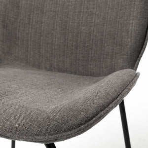 Mercana Inala Modern Dining Chair - Sleek White Upholstery and Sturdy Black Frame for Timeless Elegance Gray Fabric | Black Metal 69305
