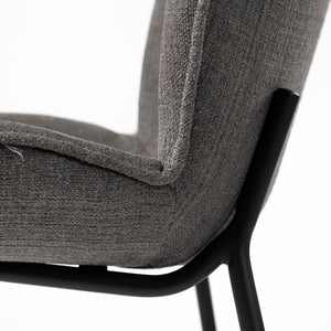Mercana Inala Modern Dining Chair - Sleek White Upholstery and Sturdy Black Frame for Timeless Elegance Gray Fabric | Black Metal 69305