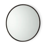 Mercana Piper 35.8L x 1.0W x 35.8H Small Black Metal Round Wall Mirror 69341