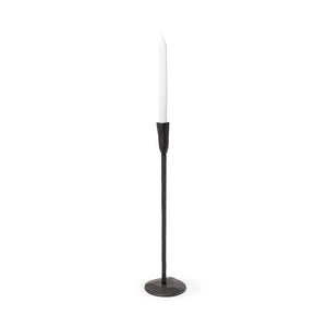 Mercana Levit Large Gold Candle Holder - Industrial Elegance for Tabletop, Mantels & Modern Decor Style Black Metal | 20H 69071