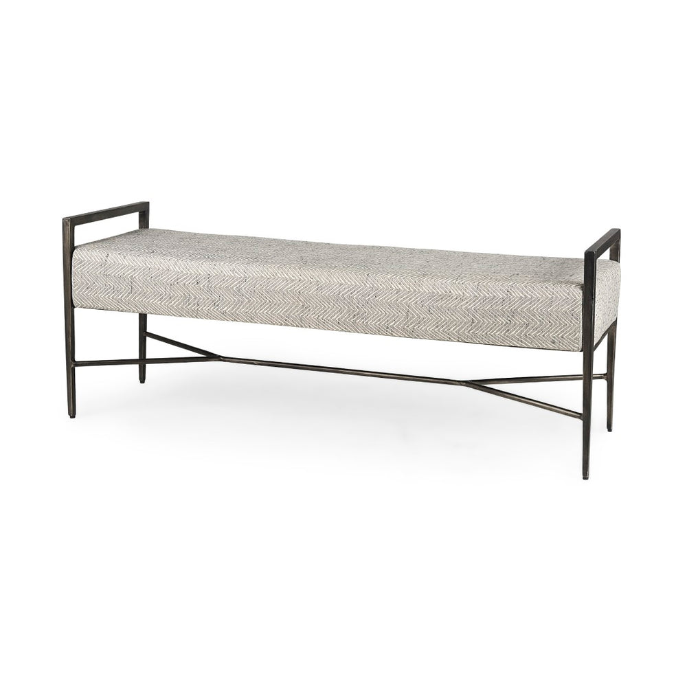 Mercana Charlotte 55-Inch Versatile Bench with Soft Fabric Cushion and Sturdy Metal Frame for Stylish Spaces 69367