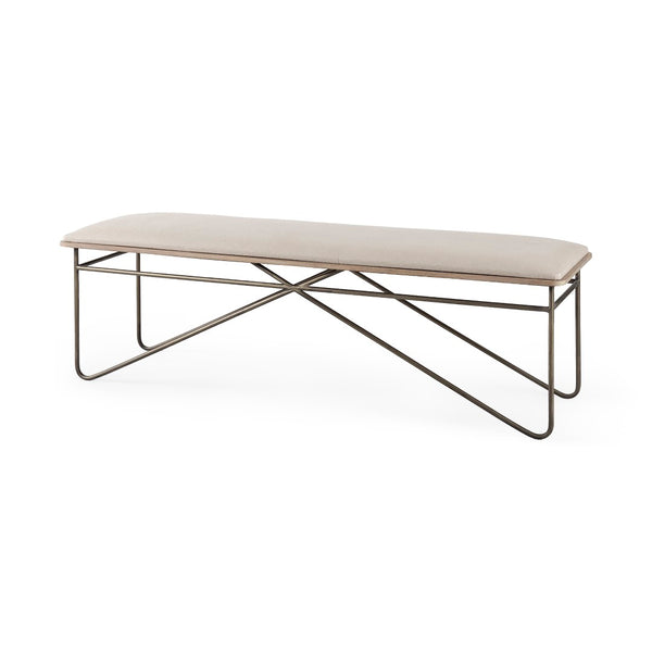 Mercana Camille Elegant Upholstered Bench with Sturdy Metal Frame – Perfect for Entryway or Living Room Decor 69372