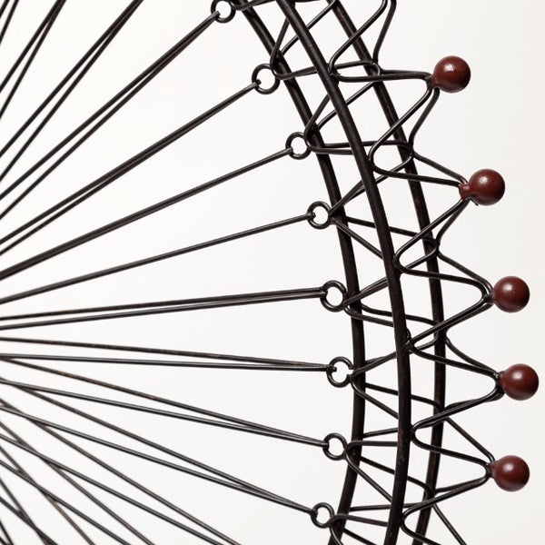 Mercana London Eye III Ferris Wheel Sculpture – Elegant Metal Décor with Wood Accents for Modern Spaces Black Metal | 27H 57117