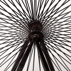 Mercana London Eye III Ferris Wheel Sculpture – Elegant Metal Décor with Wood Accents for Modern Spaces Black Metal | 27H 57117