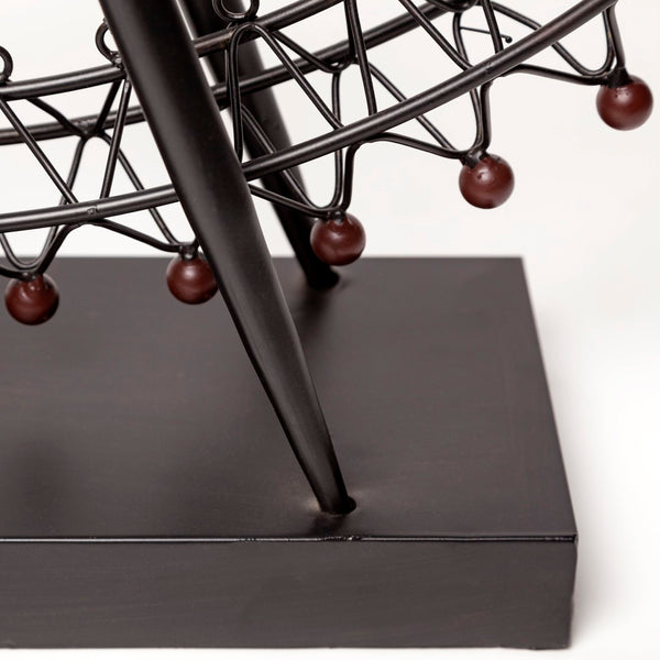 Mercana London Eye III Ferris Wheel Sculpture – Elegant Metal Décor with Wood Accents for Modern Spaces Black Metal | 27H 57117