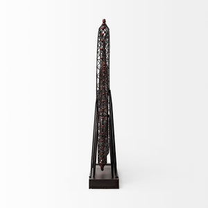 Mercana London Eye III Ferris Wheel Sculpture – Elegant Metal Décor with Wood Accents for Modern Spaces Black Metal | 32H 57356