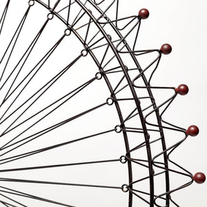 Mercana London Eye III Ferris Wheel Sculpture – Elegant Metal Décor with Wood Accents for Modern Spaces Black Metal | 32H 57356
