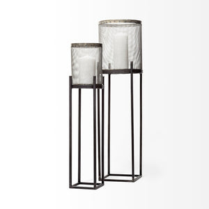 Mercana Steen Elegant Meshed Metal Candle Holder Lanterns for Ambient Home Décor and Instant Style 67962