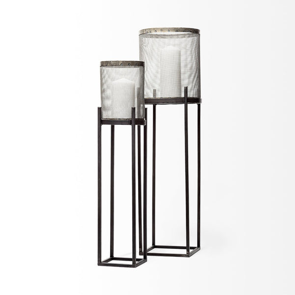 Mercana Steen Elegant Meshed Metal Candle Holder Lanterns for Ambient Home Décor and Instant Style 67962