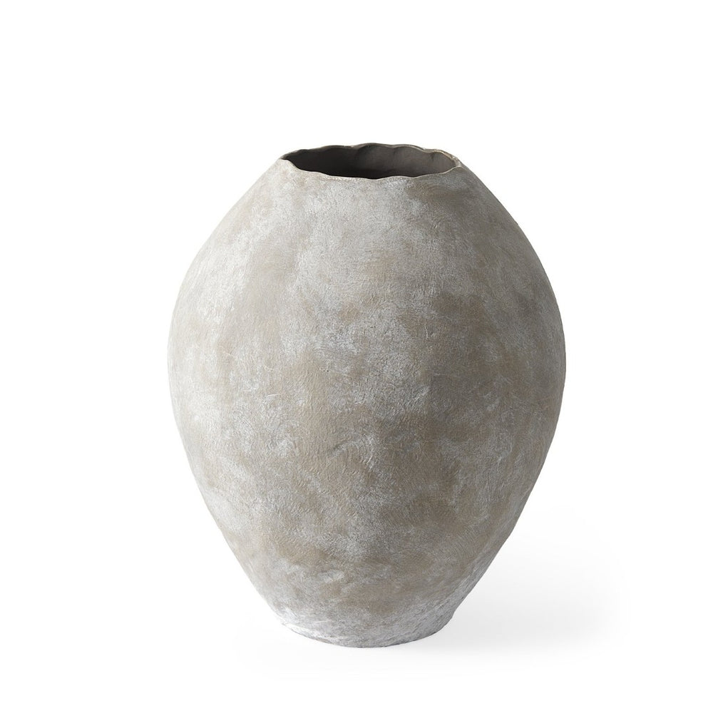 Mercana Gobi Rustic Tan Ceramic Oval Vase - Timeless Mediterranean Style for Home Décor and Accents Tan Ceramic | 23H 69404