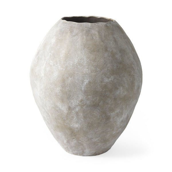 Mercana Gobi Rustic Tan Ceramic Oval Vase - Timeless Mediterranean Style for Home Décor and Accents Tan Ceramic | 28H 69405