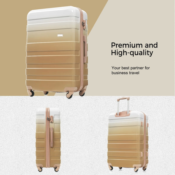 English Elm Luggage Sets 3 Piece Abs Hardshell Spinner Suitcase with Tsa Lock Lightweight Travel N726P203164D