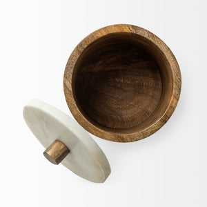 Mercana Sandook Handcrafted Wooden Storage Jar with Elegant Lid - Perfect for Jewelry and Decorative Accents 68952