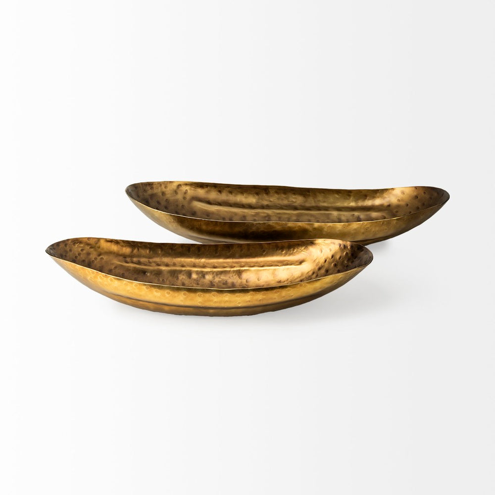 Mercana Karmen Oversized Hammered Bowls Set of 2 – Elegant Decorative Accents for Modern Home Interiors 69075