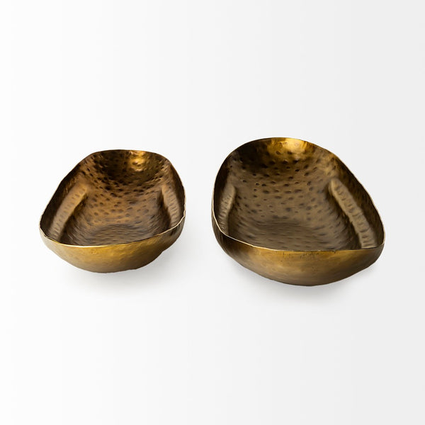 Mercana Karmen Oversized Hammered Bowls Set of 2 – Elegant Decorative Accents for Modern Home Interiors 69075