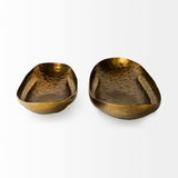 Mercana Karmen (Set of 2) Gold Hammered Oversized Bowls 69075