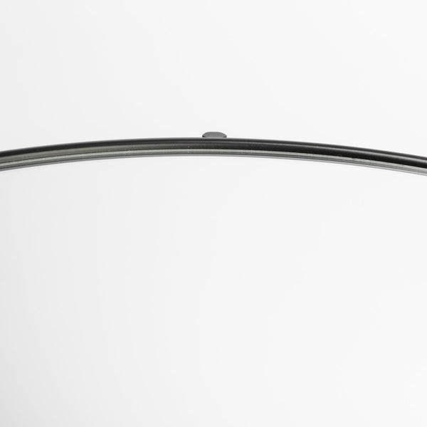 Mercana Samantha Modern Accent Table with Reflective Top and Geometric Base - Perfect for Contemporary Spaces Mirror | Black Metal | Large 69340