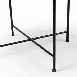 Mercana Samantha Modern Accent Table with Reflective Top and Geometric Base - Perfect for Contemporary Spaces Mirror | Black Metal | Large 69340