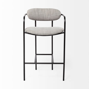 Mercana Parker Counter Stool – Stylish Upholstered Seating with Industrial Metal Frame for Modern Spaces Gray Fabric | Black Metal | Counter 69359