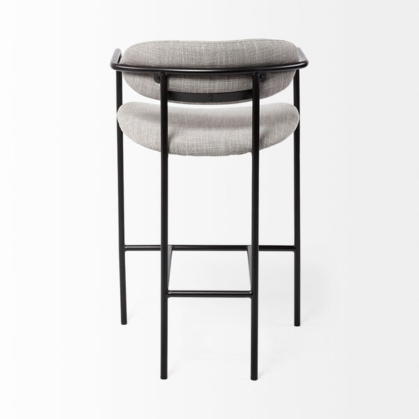 Mercana Parker Counter Stool – Stylish Upholstered Seating with Industrial Metal Frame for Modern Spaces Gray Fabric | Black Metal | Counter 69359