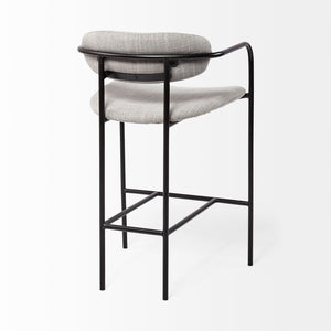 Mercana Parker Counter Stool – Stylish Upholstered Seating with Industrial Metal Frame for Modern Spaces Gray Fabric | Black Metal | Counter 69359