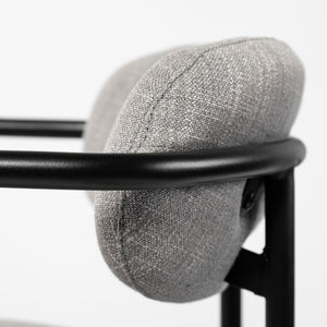 Mercana Parker Counter Stool – Stylish Upholstered Seating with Industrial Metal Frame for Modern Spaces Gray Fabric | Black Metal | Counter 69359