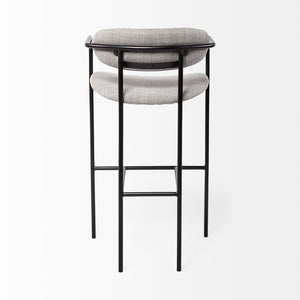 Mercana Parker Counter Stool – Stylish Upholstered Seating with Industrial Metal Frame for Modern Spaces Gray Fabric | Black Metal | Bar 69360