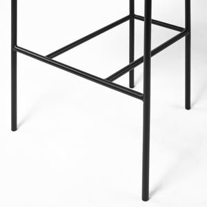 Mercana Parker Counter Stool – Stylish Upholstered Seating with Industrial Metal Frame for Modern Spaces Gray Fabric | Black Metal | Bar 69360
