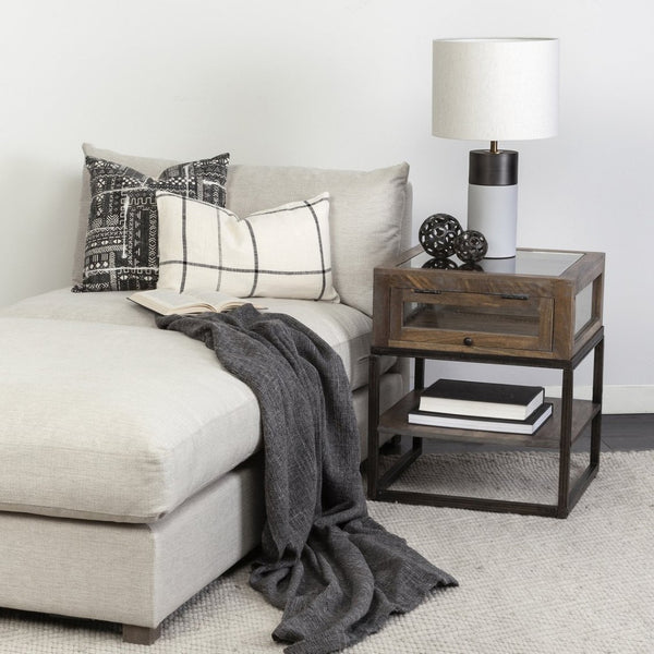 Mercana Bethune Decorative Pillow Cover with Striking Embroidered Pattern for Modern and Boho Interiors 67334