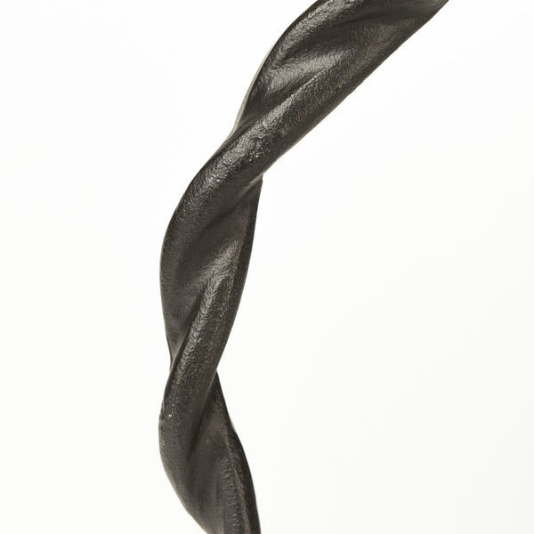 Mercana Rizwan Sculptural Wreath - Matte Black Aluminum Braided Decor for Modern Minimalist Interiors Black Aluminum | 3H 69079