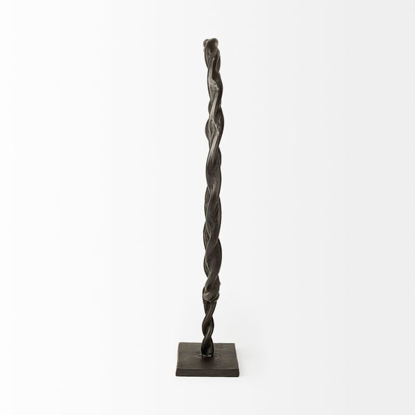 Mercana Rizwan Sculptural Wreath - Matte Black Aluminum Braided Decor for Modern Minimalist Interiors Black Aluminum | 4H 69080