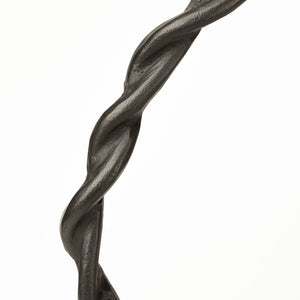Mercana Rizwan Sculptural Wreath - Matte Black Aluminum Braided Decor for Modern Minimalist Interiors Black Aluminum | 4H 69080
