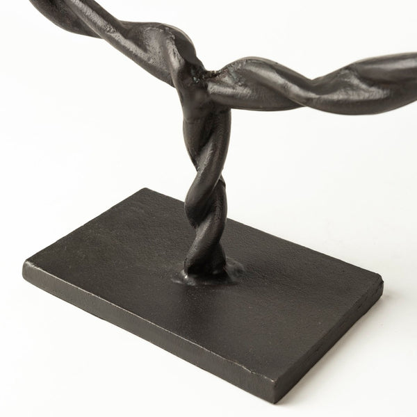 Mercana Rizwan Sculptural Wreath - Matte Black Aluminum Braided Decor for Modern Minimalist Interiors Black Aluminum | 4H 69080