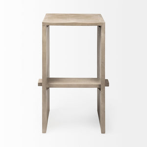 Mercana Aida Modern Solid Mango Wood Stool with Comfortable Design for Stylish Kitchen & Dining Spaces Light Gray | Bar 69190