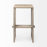 Mercana Aida 30" Seat Height Light Gray Wood Bar Stool Light Gray | Bar Solid Wood 69190