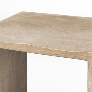 Mercana Aida Modern Solid Mango Wood Stool with Comfortable Design for Stylish Kitchen & Dining Spaces Light Gray | Bar 69190