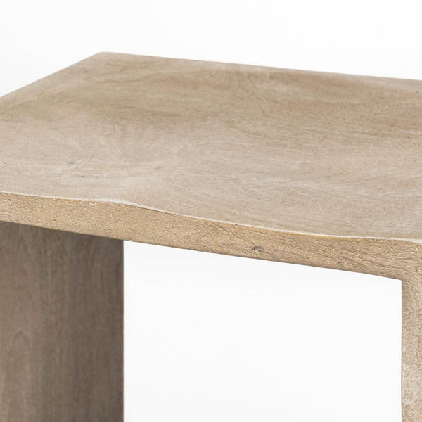 Mercana Aida Modern Solid Mango Wood Stool with Comfortable Design for Stylish Kitchen & Dining Spaces Light Gray | Bar 69190