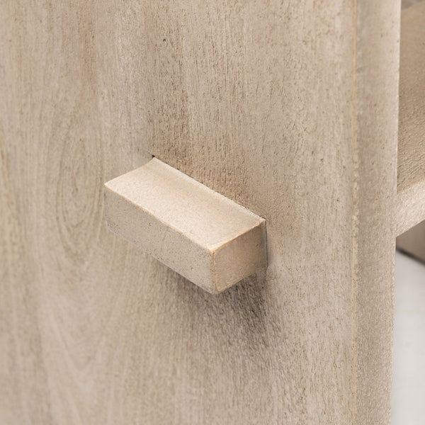 Mercana Aida Modern Solid Mango Wood Stool with Comfortable Design for Stylish Kitchen & Dining Spaces Light Gray | Bar 69190