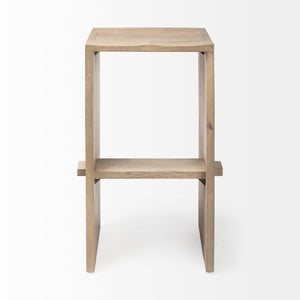Mercana Aida Modern Solid Mango Wood Stool with Comfortable Design for Stylish Kitchen & Dining Spaces Light Brown | Bar 69191