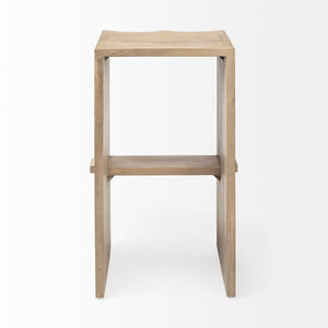 Mercana Aida Modern Solid Mango Wood Stool with Comfortable Design for Stylish Kitchen & Dining Spaces Light Brown | Bar 69191