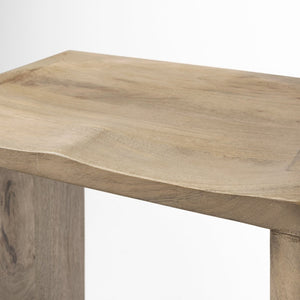 Mercana Aida Modern Solid Mango Wood Stool with Comfortable Design for Stylish Kitchen & Dining Spaces Light Brown | Bar 69191