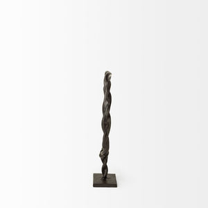 Mercana Rizwan Sculptural Wreath - Matte Black Aluminum Braided Decor for Modern Minimalist Interiors Black Aluminum | 3H 69079