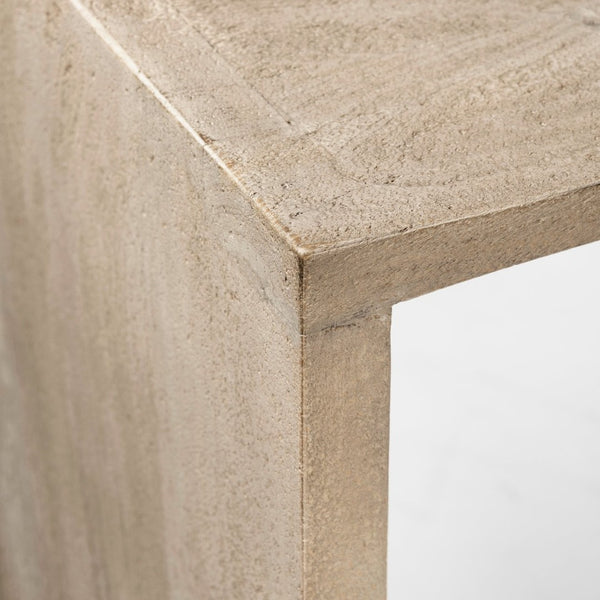 Mercana Aida Modern Solid Mango Wood Stool with Comfortable Design for Stylish Kitchen & Dining Spaces Light Gray | Counter 69192