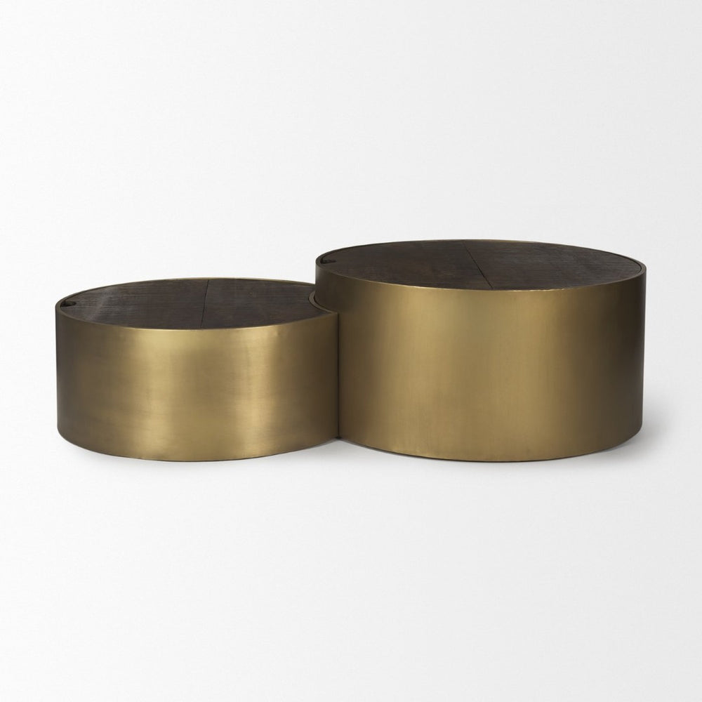 Mercana Eclipse Nested Drum Coffee Table Set with Stylish Storage for Modern Living Room Décor and Functionality 67828