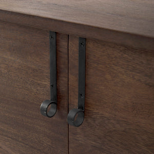 Mercana Glenn Elegant 2-Door Accent Cabinet - Mid-Century Inspired Storage with Sleek Iron Frame Design 69194