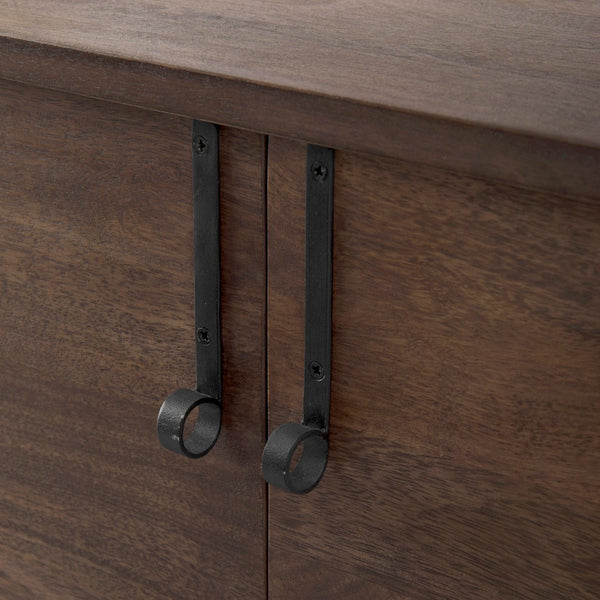 Mercana Glenn Elegant 2-Door Accent Cabinet - Mid-Century Inspired Storage with Sleek Iron Frame Design 69194