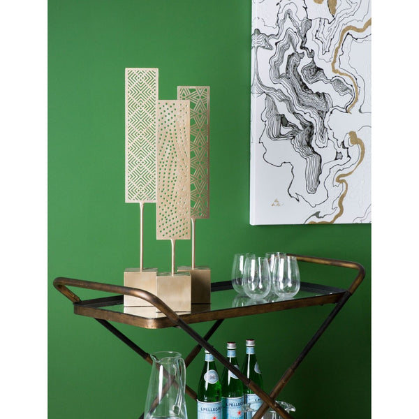 Mercana Arondale Sculptural Decorative Objects in Champagne-Gold Finish for Modern Luxe Home Accents 67797